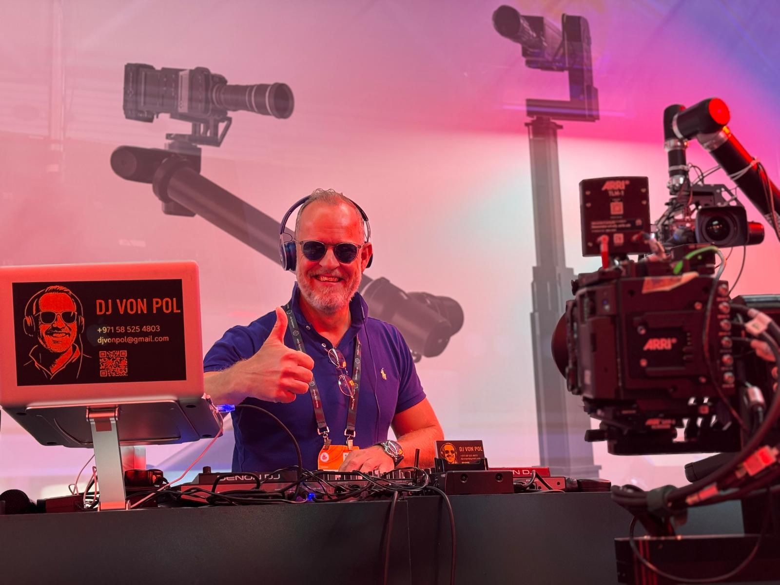 DJ von Pol at an event with professional camera robotics